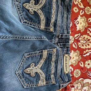 Rock jeans. Please notice the discoloration on the back leg.